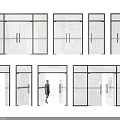 Various Modern Glass Door Designs With Frame And Different Opening Styles 3d model