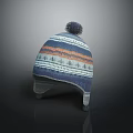 Warm Knitted Winter Hat With Pom Pom Colorful Stripes And Ear Flaps