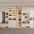 Modern White Shoe Cabinet With Storage Shelves Bag Hooks And Seating Bench