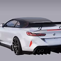 BMW Silver Sports Car Featuring Black Roof Rear Spoiler Sporty Wheels And Red Brake Calipers