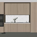 Modern Kitchen With Light Wood Cabinets Marble Backsplash Black Oven And Under Cabinet Lighting