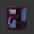 Modern Sleek Black Coffee Maker With Digital Display Transparent Water Tank And Control Buttons