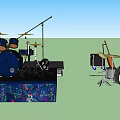 Music Instruments Collection Including Drum Set Electric Acoustic Guitars Keyboard And Equipment Cases