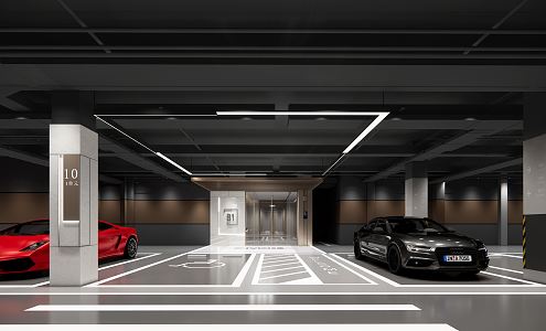 Modern Parking Underground Parking Underground Elevator Hall 3d model