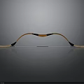 Traditional Wooden Recurve Bow With Orange And Black Grip Design