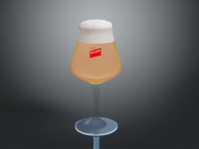 Tall Bud Light Beer Glass With Foam And Yellow Liquid For Daily Use 3d model