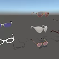 Various Stylish Sunglasses With Different Frame Shapes And Colors For Daily Use