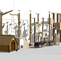 Variety of Wooden Cat Trees with Climbing Platforms and Perches for Cats