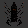 Black Scorpion With Curved Tail Red Stinger Multiple Legs And Detailed Body On Dark Background