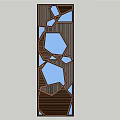 Geometric Pergola Design With Brown Wooden Frame And Blue Glass Panels