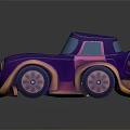 Cartoon Style Purple Pink Gradient Car 3D Render with Vibrant Colors and Headlights