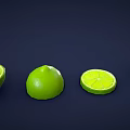 Fresh Green Limes Whole Halved and Sliced on Dark Background