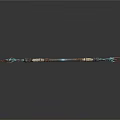 Decorative Fantasy Staff With Intricate Patterns Teal Accents And Spiked Ends