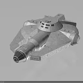 Sleek Metallic Silver Futuristic Spaceship Model 3D Render Structural Design Details