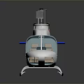 Blue And White Helicopter For Aerospace Missions Featuring Rotor And Cockpit Structure