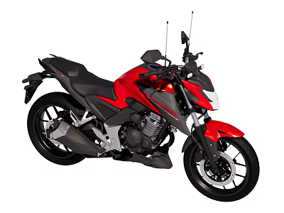 Red and Black Motorcycle With Sleek Design Sporty Bodywork And Black Wheels 3d model