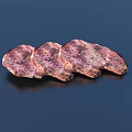 Sliced Food with Red Purple Texture Displayed on Dark Background 3d model