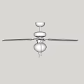 Modern White Ceiling Fan With Multiple Blades And Built In Light