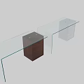 Modern Glass Top Desk With Wooden Drawer Cabinet And Sleek Design