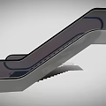 Sleek Modern Escalator Design With Black Steps Transparent Handrails And Reflective Surface