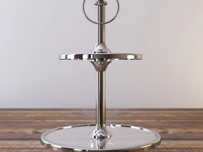 Sturdy Stainless Steel Double Tier Rotating Kitchen Organizer for Countertop Storage 3d model