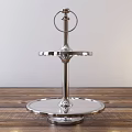 Sturdy Stainless Steel Double Tier Rotating Kitchen Organizer for Countertop Storage