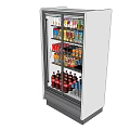 Commercial Display Refrigerator With Shelves Filled With Various Cold Beverages 3d model
