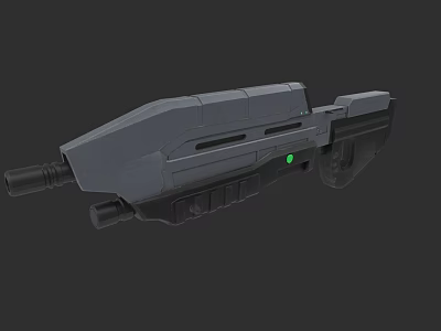 Sci Fi Gray Weapon Design With Green Light And Mechanical Structure 3d model