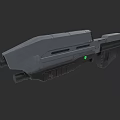 Sci Fi Gray Weapon Design With Green Light And Mechanical Structure