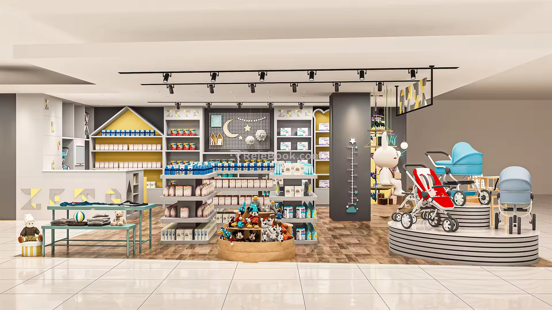 Modern Maternal and Baby Store Nursery Store Children's Store Maternal and Infant Products Cashier Display Cabinet Shelf Counter 3d model