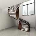 modern revolving staircase 3d model