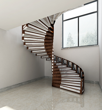 modern revolving staircase 3d model