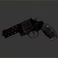 Vintage Revolver With Holed Metal Body And Cloth Wrapped Worn Grip
