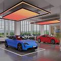 Modern Car Dealership Showroom With Various Colored Vehicles On Display Bright Lighting And Large Windows