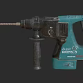 Industrial Hammer Drill By Super BRICOLO With Green Black Design And Drill Bit Handle