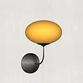 Modern Decorative Wall Lamp Featuring White Circular Shade And Black Metal Base