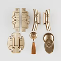 New Chinese Style Door Handle Copper Handle 3d model