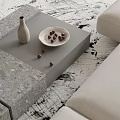 Modern Living Room Interior With Light Gray Sofa Coffee Table Vase And Decorative Berries