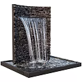 Modern Courtyard Waterfall 3d model