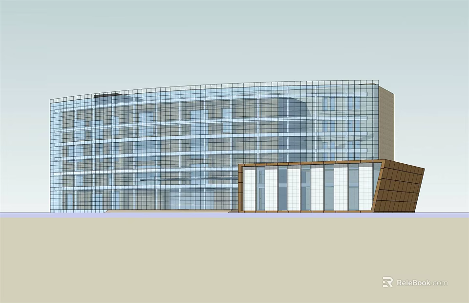 Modern Office Building Exterior Design With Glass Facade And Contemporary Architectural Style 3d model 