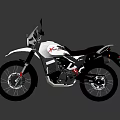 Modern White Motorcycle With Green Mirrors Black Seat And Red X Logo