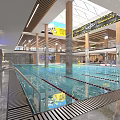 Modern Indoor Swimming Pool With Clear Water And Facilities