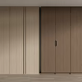 Modern Natural Wood Wardrobe Design With Sleek Panel Doors And Minimalist Handles