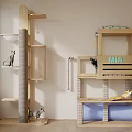 Wooden Cat Tree Furniture With Multi Level Platforms And Play Areas For Cats