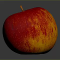 Fresh Shiny Red Apple on Gray Background with Reflective Surface