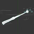 Magical Wooden Wand With Textured Handle And Blue Enchanting Light