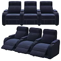 Navy Blue Recliner Sofa Set With Multiple Comfortable Seats For Home Theater