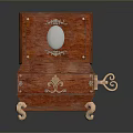 Vintage Wooden Music Box With Open Lid and Interior Mirror Ornate Carvings And Golden Feet
