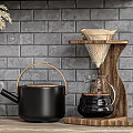 Elegant Decorative Ornaments Set with Fruits Cutting Board Ceramic Plates and Vases on Shelves