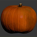 Healthy Organic Fresh Ripe Orange Pumpkin With Smooth Surface On Dark Background